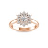 .67 Ctw Round Diamond Sunburst Halo Engagement Ring