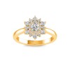 .67 Ctw Round Diamond Sunburst Halo Engagement Ring