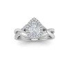 2 Ct Pear Moissanite & .26 Ctw Lab Diamond Halo Twist Vine Engagement Ring