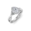 2 Ct Pear Moissanite & .26 Ctw Lab Diamond Halo Twist Vine Engagement Ring