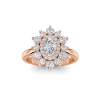1.16 Ctw Oval CZ Sunburst Halo Engagement Ring