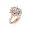 1.16 Ctw Oval CZ Sunburst Halo Engagement Ring