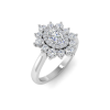 1.16 Ctw Oval Diamond Sunburst Halo Engagement Ring