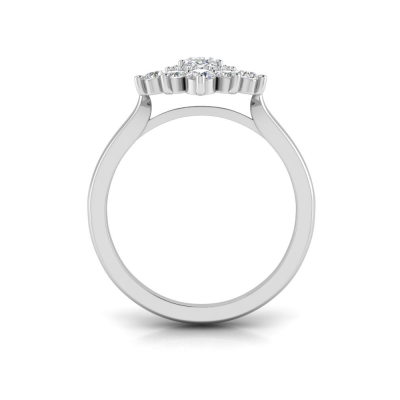 1.16 Ctw Oval Diamond Sunburst Halo Engagement Ring