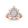 1.34 Ctw Pear CZ Sunburst Halo Engagement Ring