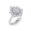 1.34 Ctw Pear CZ Sunburst Halo Engagement Ring