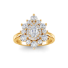 1.34 Ctw Pear CZ Sunburst Halo Engagement Ring