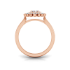 1 Ctw Radiant CZ Sunburst Halo Engagement Ring