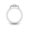 1 Ctw Radiant Diamond Sunburst Halo Engagement Ring