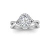 2.5 Ct Oval Moissanite & .26 Ctw Lab Diamond Halo Twist Vine Engagement Ring