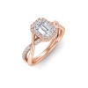 1.5 Ct Emerald Lab Diamond & .27 Ctw Halo Twist Vine Engagement Ring