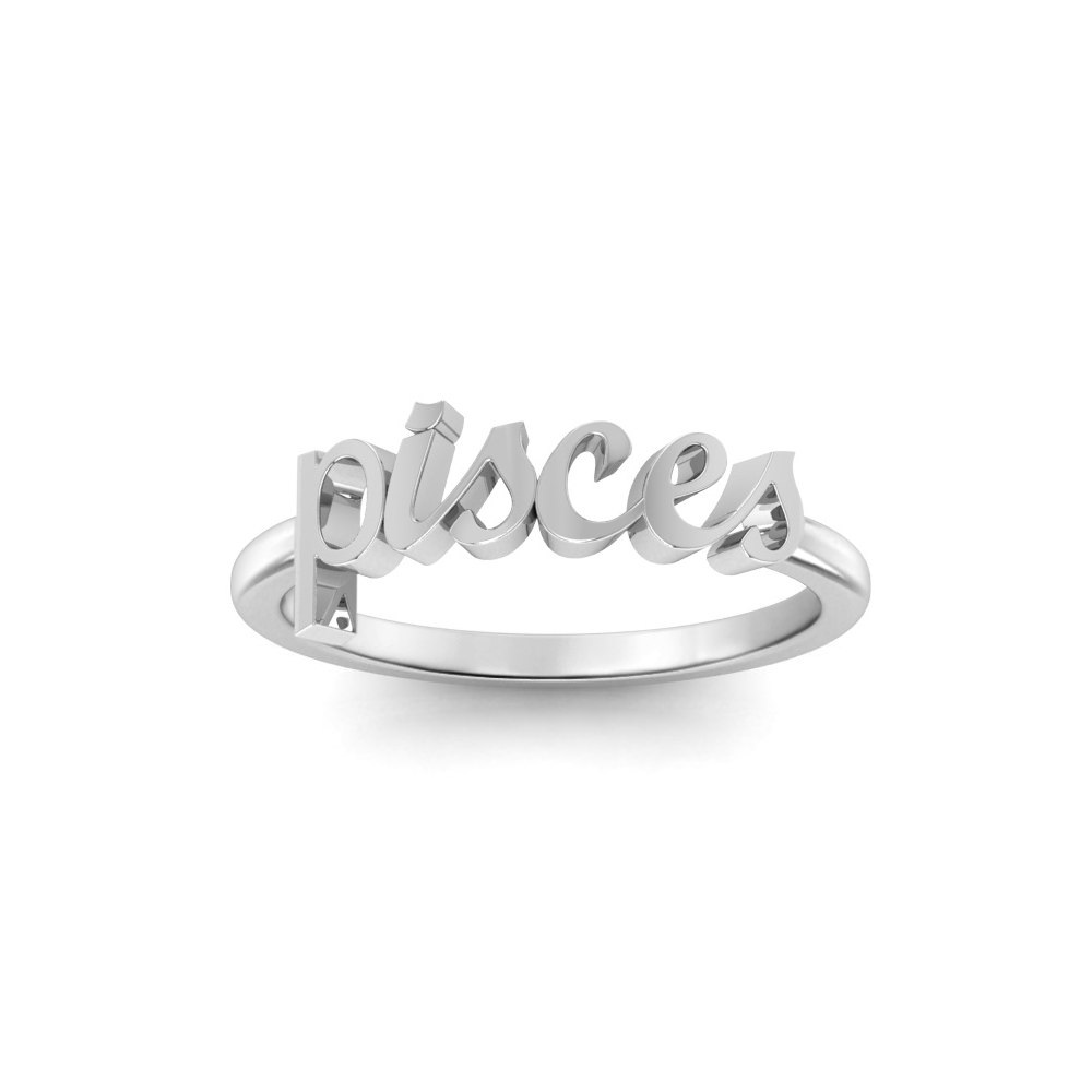 Zodiac Script Ring - Pisces