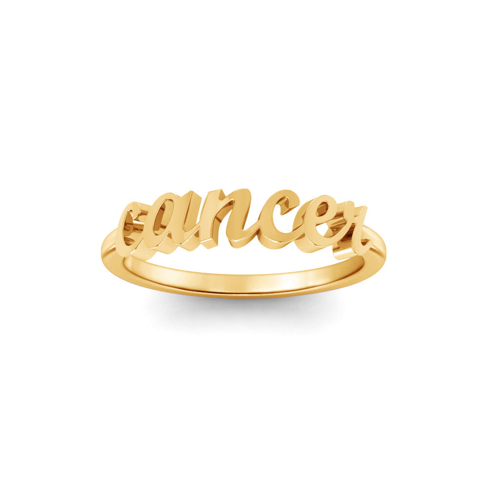 Zodiac Script Ring - Cancer