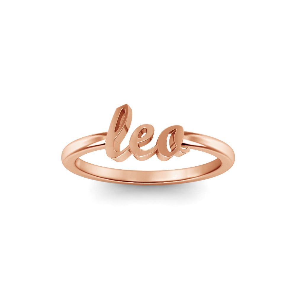 Zodiac Script Ring - Leo