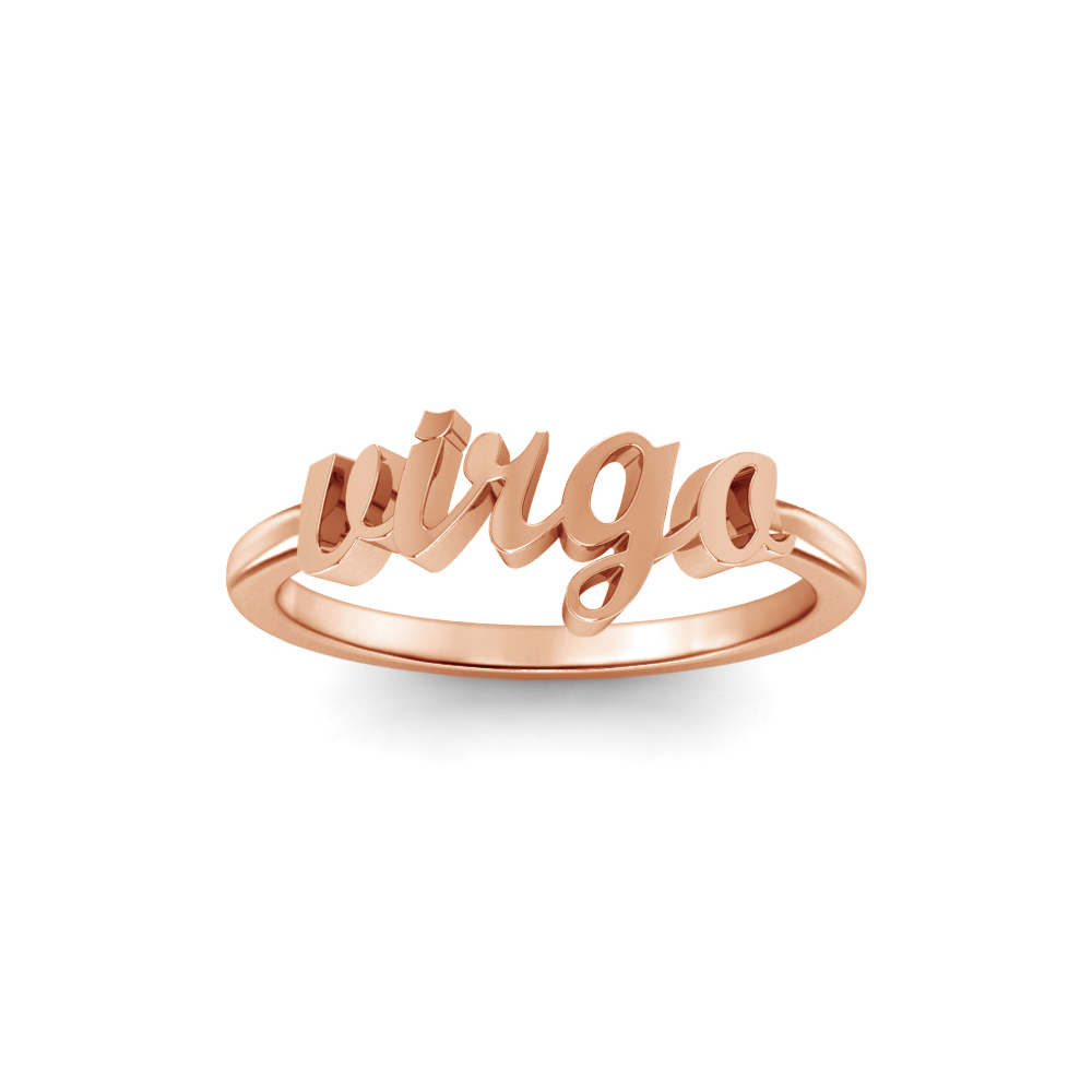 Zodiac Script Ring - Virgo