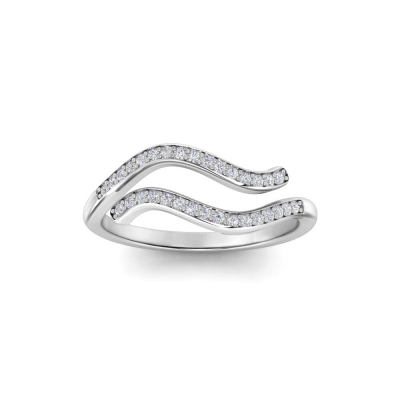 Pavé Zodiac Open Ring - Aquarius
