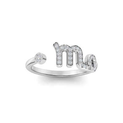 Pavé Zodiac Open Ring - Scorpio