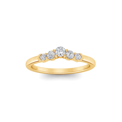 Lab Diamond Petite Prong Set Curved Band