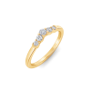 Lab Diamond Petite Prong Set Curved Band
