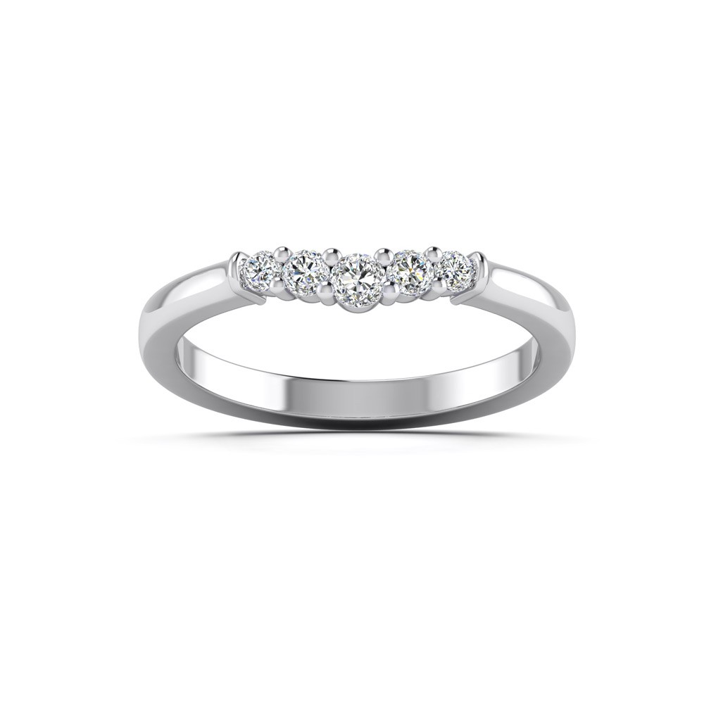 Diamond Petite Prong Set Curved Band