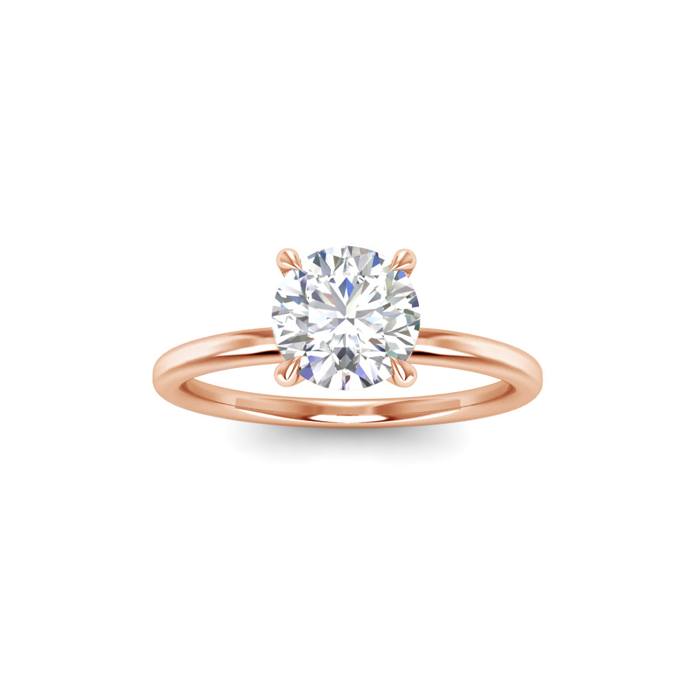 1.06 Ctw Round CZ Secret Halo Solitaire Ring