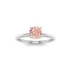 1 Ct Round Morganite & .06 Ctw Diamond Secret Halo Solitaire Ring