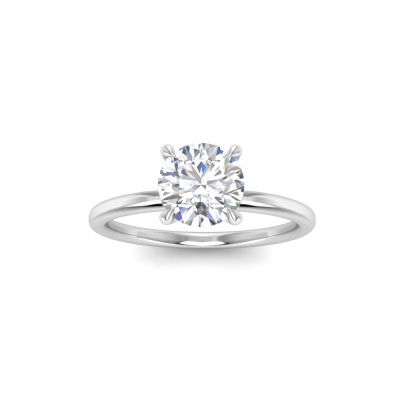 2 Ct Round Lab Diamond & .06 Ctw Diamond Secret Halo Solitaire Ring