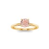 1 Ct Round Morganite & .06 Ctw Diamond Secret Halo Solitaire Ring
