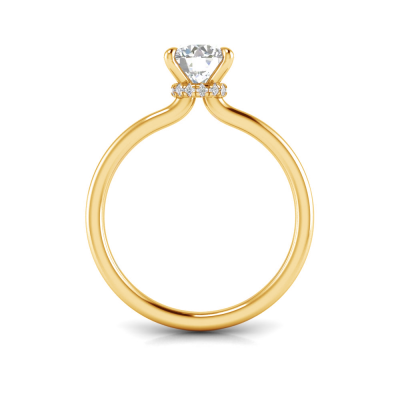 1.06 Ctw Round Diamond Secret Halo Solitaire Ring