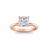 2 Ct Cushion Moissanite & .06 Ctw Diamond Secret Halo Solitaire Ring