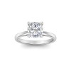 2 Ct Cushion Moissanite & .11 Ctw Diamond Secret Halo Engagement Ring