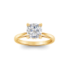 2 Ct Cushion Lab Diamond & .06 Ctw Diamond Secret Halo Solitaire Ring