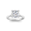 4 Ct Cushion Moissanite & .10 Ctw Diamond Secret Halo Solitaire Ring