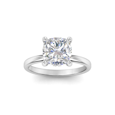 3.60 Ct Cushion CZ Secret Halo Solitaire Ring