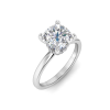 3 Ct Cushion Moissanite & .11 Ctw Diamond Secret Halo Engagement Ring