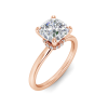 2 Ct Cushion Moissanite & .11 Ctw Diamond Secret Halo Engagement Ring