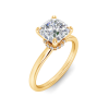2 Ct Cushion Moissanite & .11 Ctw Diamond Secret Halo Engagement Ring