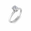 1.5 Ct Elongated Cushion Moissanite & .06 Ctw Diamond Secret Halo Solitaire Ring