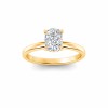 1.06 Ctw Elongated Cushion Diamond Whisper Secret Halo Solitaire Ring