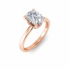 2 Ct Elongated Cushion Lab Diamond & .06 Ctw Diamond Secret Halo Solitaire Ring