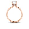 2 Ct Elongated Cushion Lab Diamond & .06 Ctw Diamond Secret Halo Solitaire Ring
