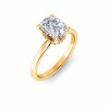 2 Ct Elongated Cushion Lab Diamond & .06 Ctw Diamond Secret Halo Solitaire Ring
