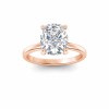 3 Ct Elongated Cushion Lab Diamond & .06 Ctw Diamond Secret Halo Solitaire Ring