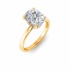 3.5 Ct Elongated Cushion Lab Diamond & .10 Ctw Diamond Secret Halo Solitaire Ring
