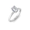 1.5 Ct Emerald Lab Diamond & .06 Ctw Diamond Secret Halo Solitaire Ring