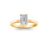 1.5 Ct Emerald Lab Diamond & .06 Ctw Diamond Secret Halo Solitaire Ring