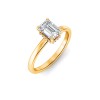 1.5 Ct Emerald Lab Diamond & .06 Ctw Diamond Secret Halo Solitaire Ring