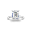 3.60 Ct Emerald CZ Secret Halo Solitaire Ring