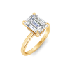 2 Ct Emerald Lab Diamond & .06 Ctw Diamond Secret Halo Solitaire Ring