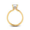 2 Ct Emerald Lab Diamond & .06 Ctw Diamond Secret Halo Solitaire Ring